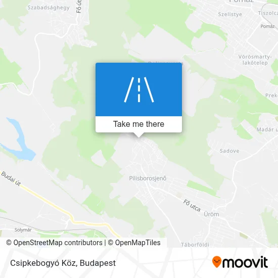 Csipkebogyó Köz map