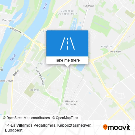 14-Es Villamos Végállomás, Káposztásmegyer map