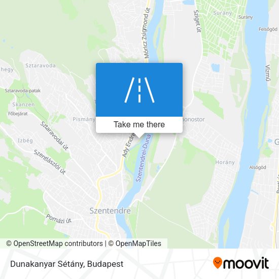 Dunakanyar Sétány map
