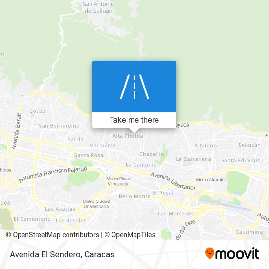 Avenida El Sendero map