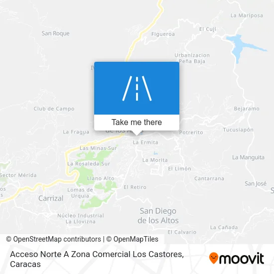 Acceso Norte A Zona Comercial Los Castores map