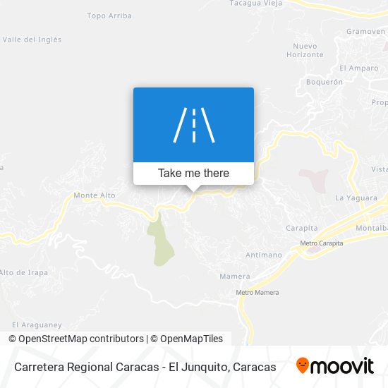 Carretera Regional Caracas - El Junquito map