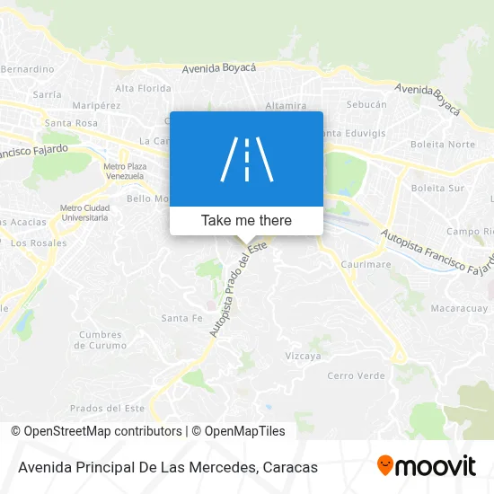 Avenida Principal De Las Mercedes map