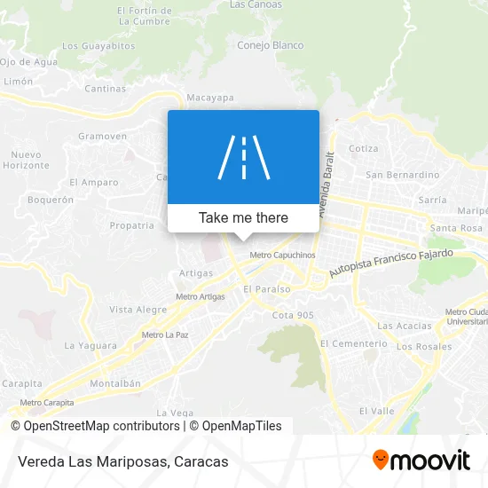 Vereda Las Mariposas map