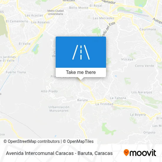 Avenida Intercomunal Caracas - Baruta map