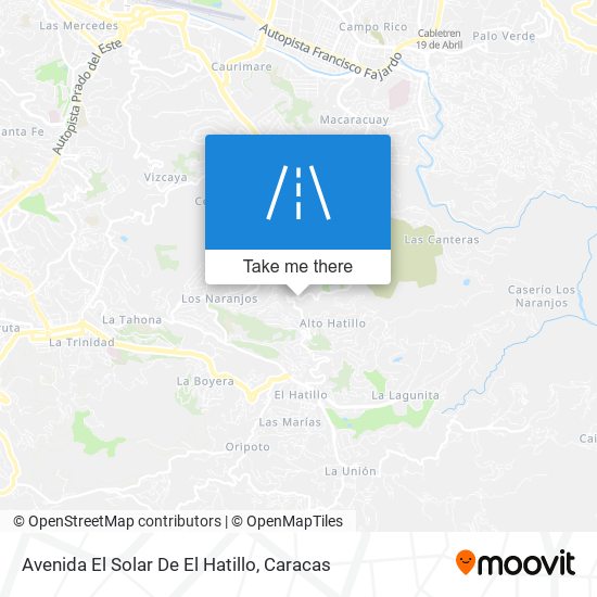 Avenida El Solar De El Hatillo map