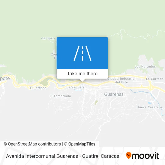 Avenida Intercomunal Guarenas - Guatire map