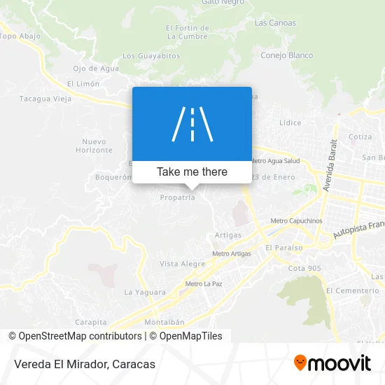 Vereda El Mirador map