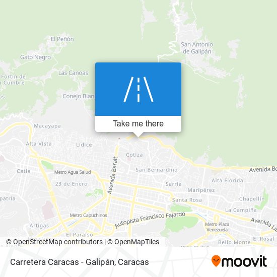 Carretera Caracas - Galipán map