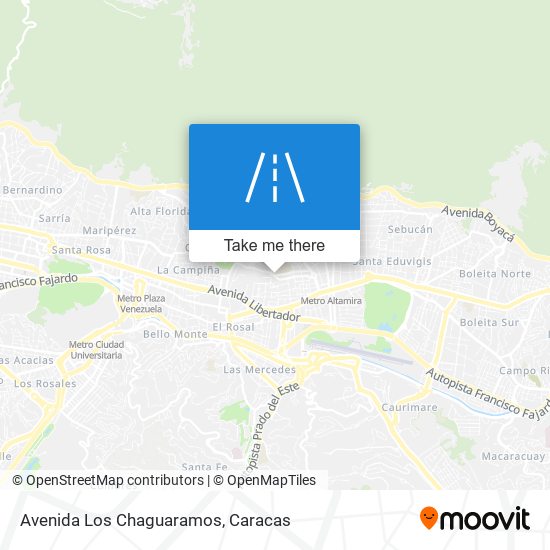 Avenida Los Chaguaramos map