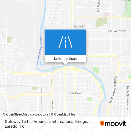 Gateway To the Americas International Bridge map