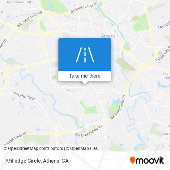 Milledge Circle map