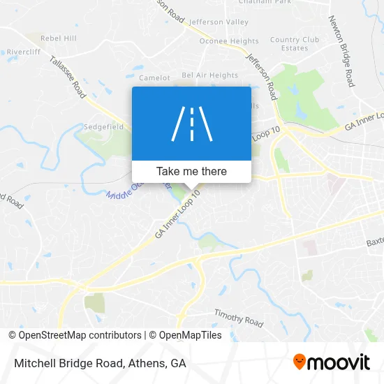 Mitchell Bridge Road map