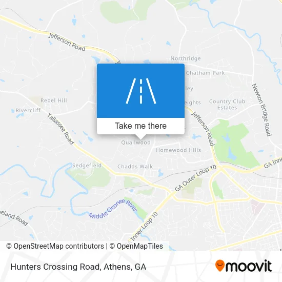 Hunters Crossing Road map