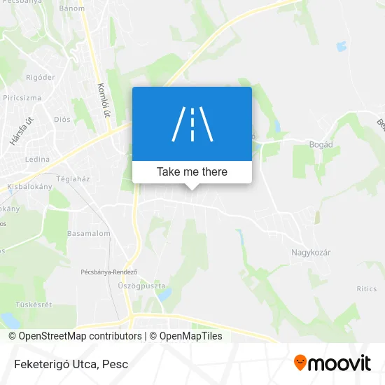 Feketerigó Utca map