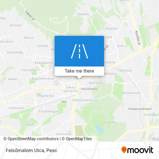 Felsőmalom Utca map