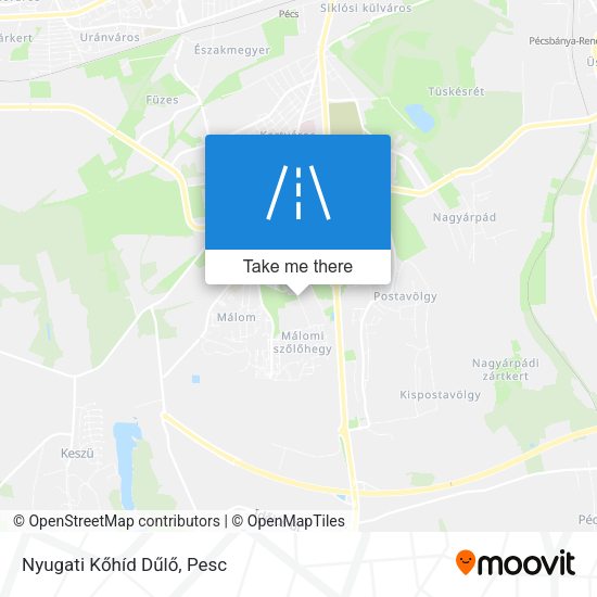 Nyugati Kőhíd Dűlő map