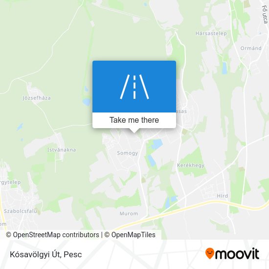 Kósavölgyi Út map