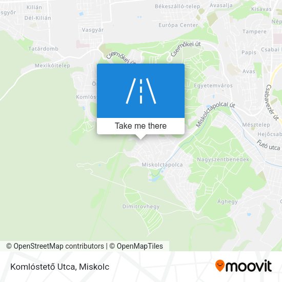 Komlóstető Utca map
