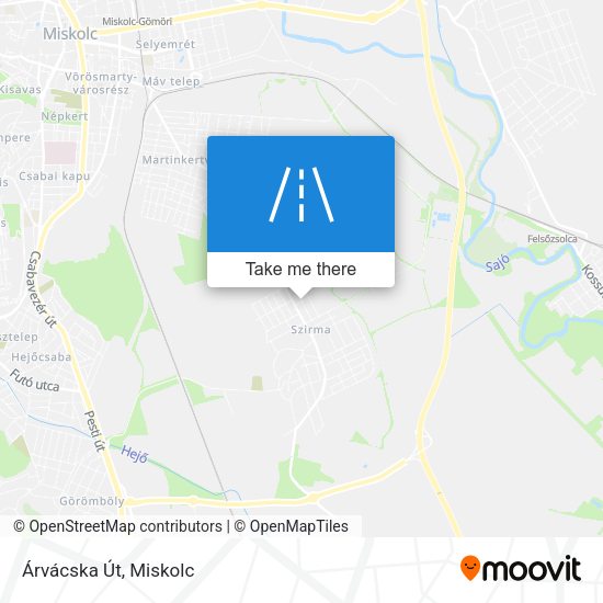 Árvácska Út map