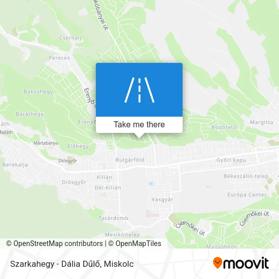Szarkahegy - Dália Dűlő map