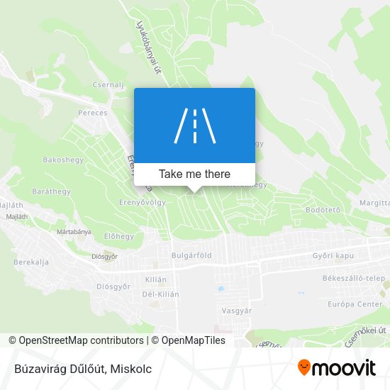 Búzavirág Dűlőút map