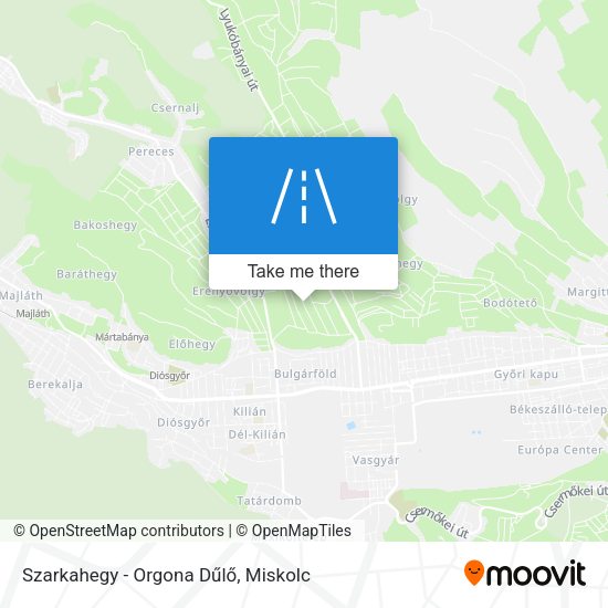 Szarkahegy - Orgona Dűlő map