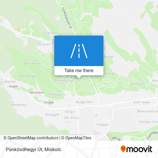 Pünkösdhegyi Út map