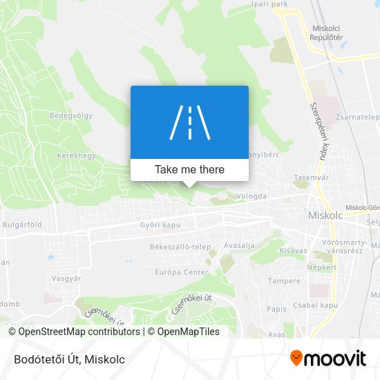 Bodótetői Út map