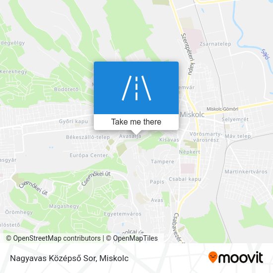 Nagyavas Középső Sor map