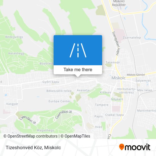 Tizeshonvéd Köz map