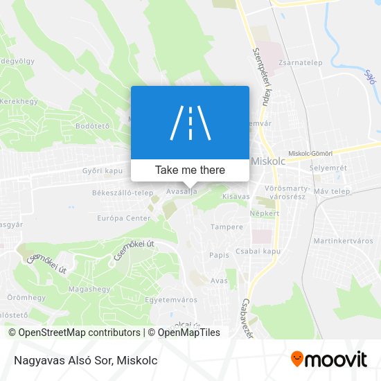 Nagyavas Alsó Sor map