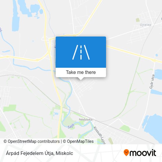 Árpád Fejedelem Útja map