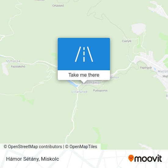 Hámor Sétány map