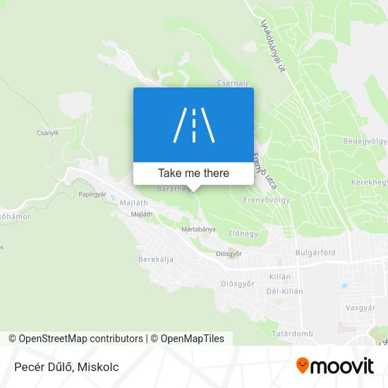 Pecér Dűlő map
