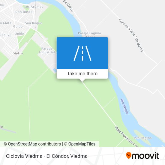 Mapa de Ciclovía Viedma - El Cóndor