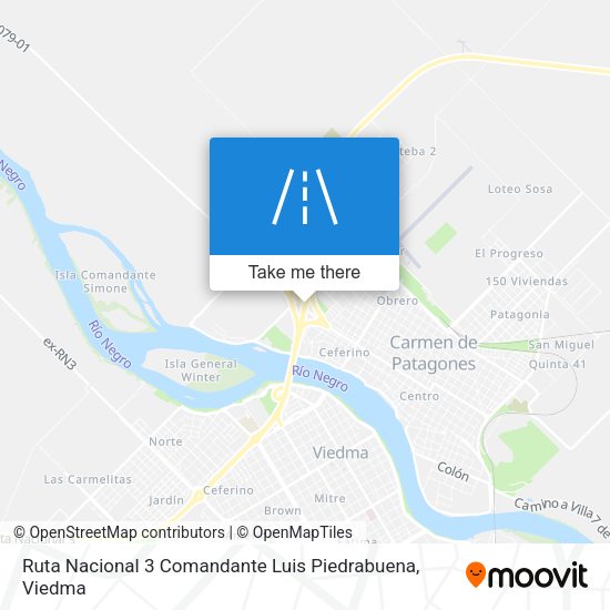 Mapa de Ruta Nacional 3 Comandante Luis Piedrabuena