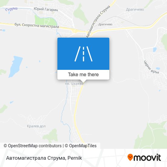 Карта Автомагистрала Струма