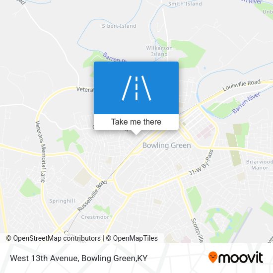 West 13th Avenue map