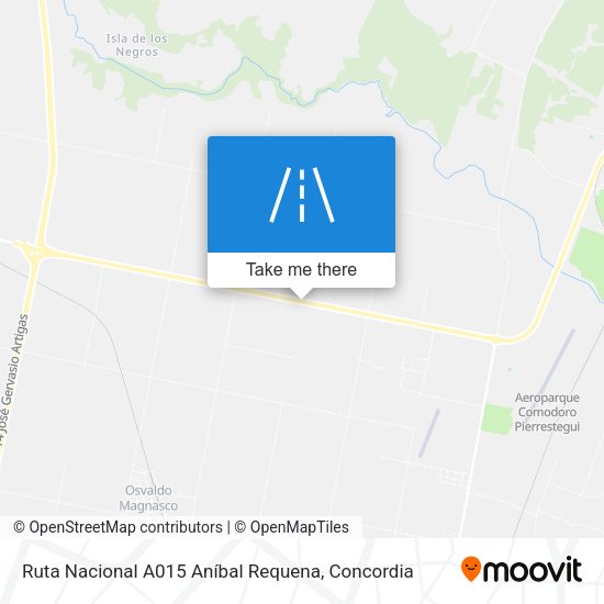 Mapa de Ruta Nacional A015 Aníbal Requena