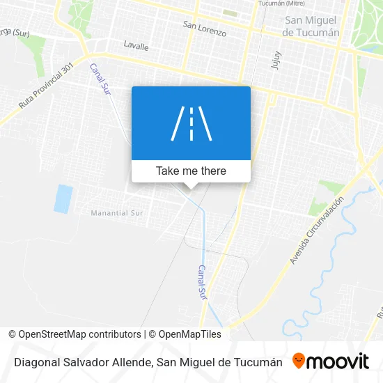 Mapa de Diagonal Salvador Allende