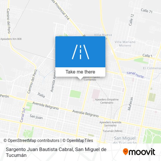 Sargento Juan Bautista Cabral map