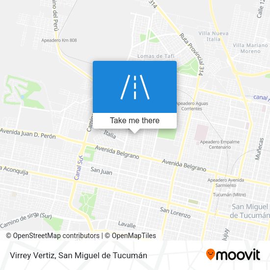 Mapa de Virrey Vertiz