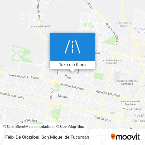 Mapa de Félix De Olazábal