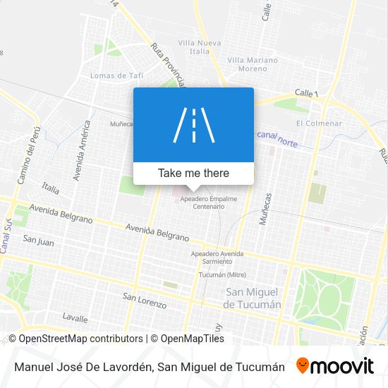 Mapa de Manuel José De Lavordén