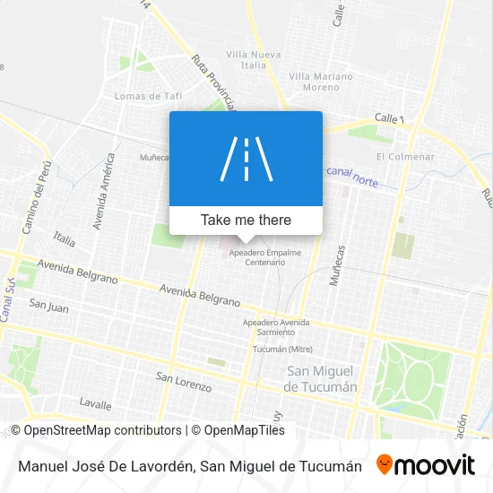 Mapa de Manuel José De Lavordén