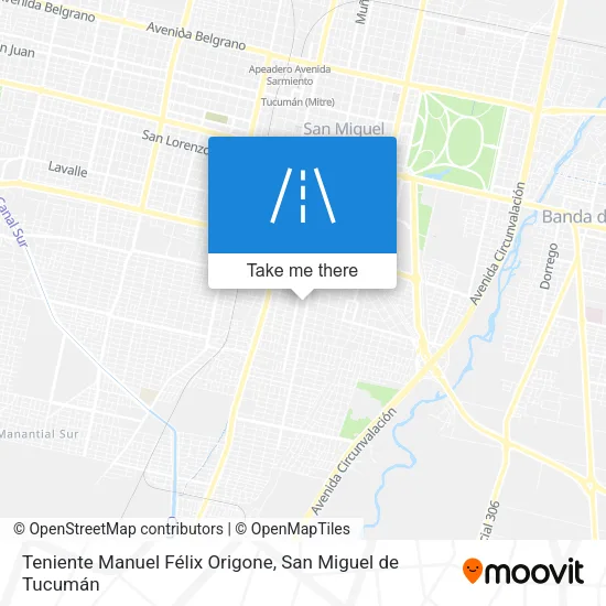 Mapa de Teniente Manuel Félix Origone