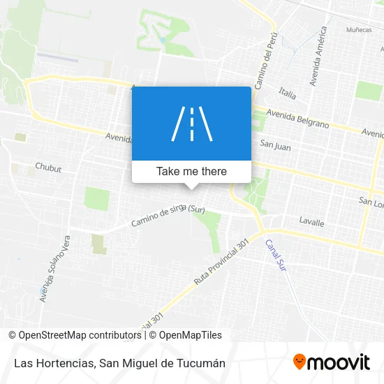 Las Hortencias map