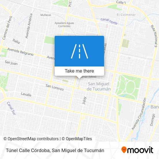 Mapa de Túnel Calle Córdoba