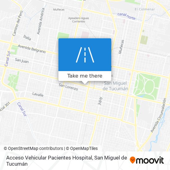 Acceso Vehicular Pacientes Hospital map